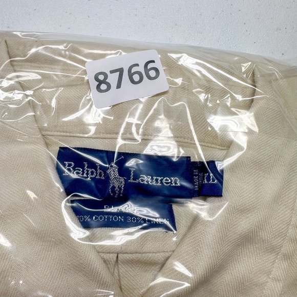 Ralph Lauren Shirt Mens XL Yellow Button Down Blake 70% Cotton 30% Linen Classic - Picture 10 of 10